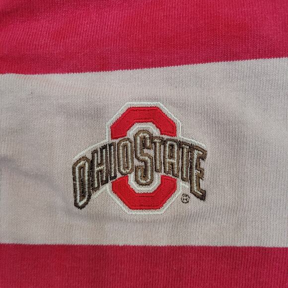 Vintage Ohio State Buckeyes Polo Shirt Large 22x28 Striped - Picture 13 of 15